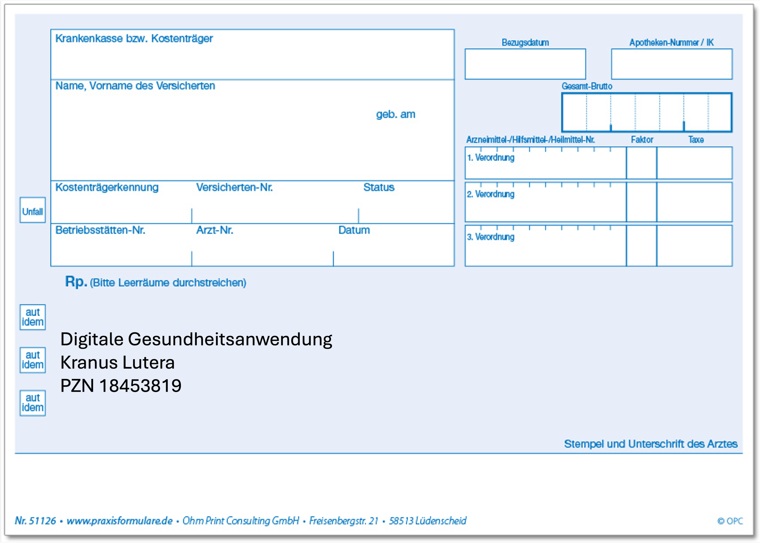 Kranus Lutera wird von den privaten Krankenkasse erstattet.